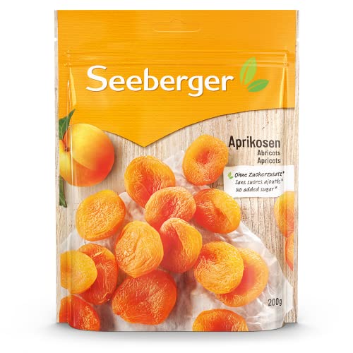 Seeberger Aprikosen: Extra große, sonnengereifte & leuchtend orange Marillen - süß-fruchtiges Aroma - ohne Zucker - getrocknet - entsteint, vegan (1 x 200 g) von Seeberger