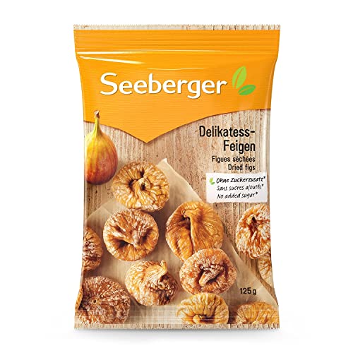 Seeberger Delikatess-Feigen 13er Pack: Sonnenverwöhnte goldbraune Trockenfeigen - honig-süß zum Backen, Kochen, Snacken - essfertig, getrocknet - ohne Zuckerzusatz, vegan (13 x 125 g) von Seeberger