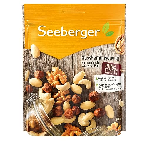 Seeberger Nusskernmischung 7er Pack: Pure Nuss-Mischung aus knackigen Haselnusskernen, Mandeln, Walnüssen & Cashewkernen - intensives Nuss-Aroma, glutenfrei (7 x 400 g) von Seeberger