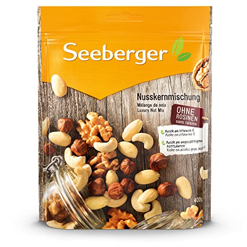 Seeberger Nusskernmischung: Pure Nuss-Mischung aus knackigen Haselnusskernen, Mandeln, Walnüssen & Cashewkernen - intensives Nuss-Aroma, glutenfrei (1 x 400 g) von Seeberger