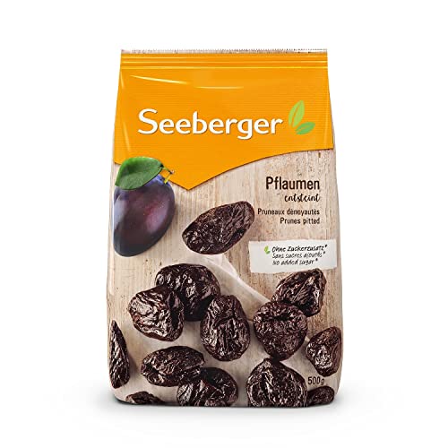 Seeberger Pflaumen entsteint: Extra große und schmackhafte Dörrpflaumen in bester Qualität - besonders süß und aromatisch - getrocknet, vegan (1 x 500 g) von Seeberger