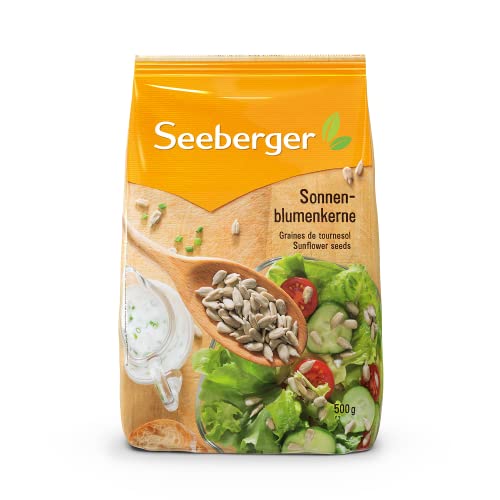 Seeberger Sonnenblumenkerne: Geschälte, knackige Kerne in bester Qualität - nussig, buttrig & fein-aromatisch - ideal zum Backen oder als Topping, vegan (1 x 500 g) von Seeberger