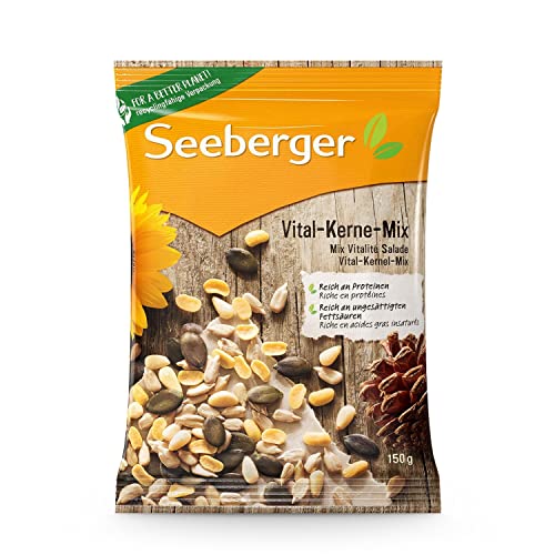 Seeberger Vital-Kerne-Mix: Kernig-knackige Mischung aus Pinien-, Sonnenblumen-, Kürbis- und Sojakernen - als Backzutat, für Salat und Müsli, vegan | 150 g (1er Pack) | Verpackung kann abweichen von Seeberger