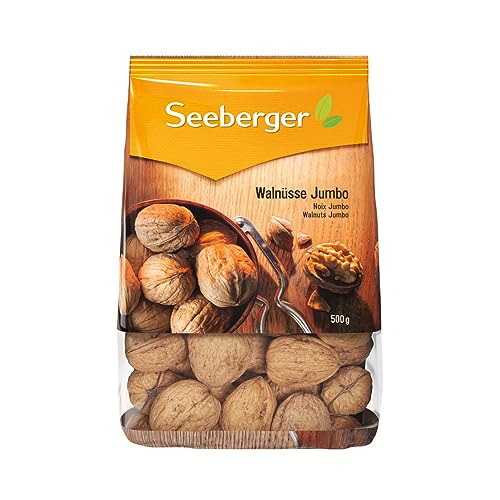 Seeberger Walnüsse Jumbo 10er Pack: Extra große Walnusskerne mit Schale - ideal für den kleinen Hunger zwischendurch - unverarbeitet - roh, vegan (10 x 500 g) von Seeberger