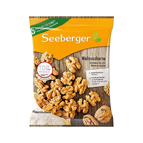 Seeberger Walnusskerne: Walnüsse ohne Schale - reich an Omega-3-Fettsäuren - ideal als gesunde Zwischenmahlzeit - ohne Zusatzstoffe, vegan (1 x 150 g) von Seeberger