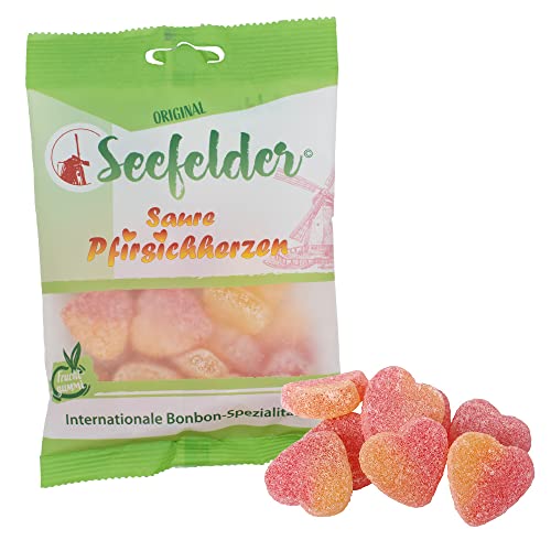 kda Seefelder Saure Pfirsichherzen Fruchtgummi Bonbons 100 g - Fruchtiger Hochgenuss für Jung und Alt von Seefelder