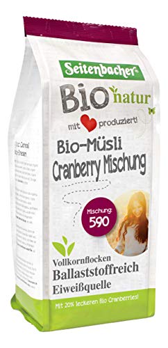 Seitenbacher Bio Cranberry Müsli I lactosefrei I VollkornI 2er Pack (2 x 500g) von Seitenbacher