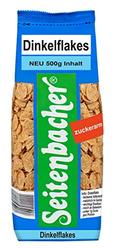 Seitenbacher Dinkelflakes | Vollkorn | Zuckerarm | Knusprig I Große Flakes I weizenfrei I 6er Pack (6x 500 g) von Seitenbacher