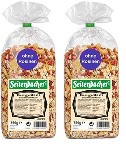 Seitenbacher Energy-Müsli I ohne Rosinen I Vollkorn (1 x 750 g) (Packung mit 2) von Seitenbacher