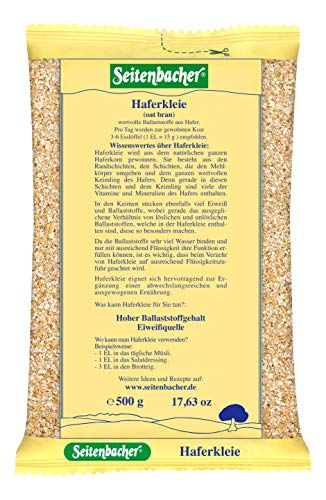 Seitenbacher Haferkleie I hoher Protein Gehalt I hoher Ballaststoff Gehalt I (1x 500 g ) von Seitenbacher
