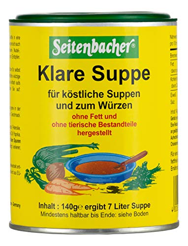 Seitenbacher Klare Suppe I Gemüsebrühe I der Allrounder I ohne Fett I ergiebig I vegan I glutenfrei I lactosefrei I 6er Pack (6x 140 g) von Seitenbacher