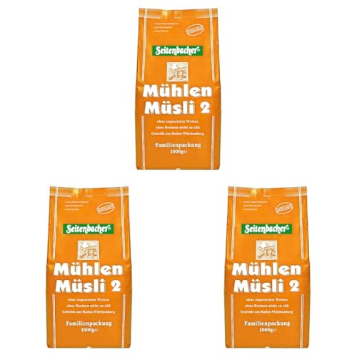 Seitenbacher Mühlen-Müsli 2 I ohne Rosinen I weizenfrei I Vorratspackung I (1 x 1000 g) (Packung mit 3) von Seitenbacher