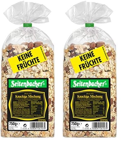 Seitenbacher Müsli Knackige-Mischung I ohne Früchte I viele Nüsse I viele Saaten I (1x 750 g) (Packung mit 2) von Seitenbacher