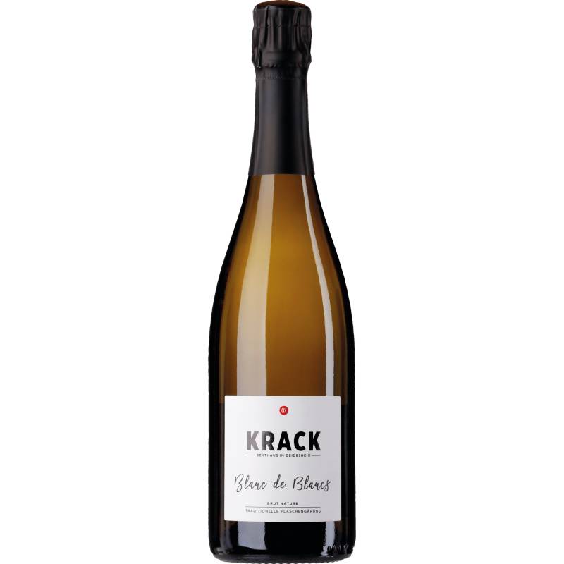 Krack Blanc de Blancs Sekt, Brut Nature, Deutscher Sekt, Deutscher Sekt, 2021, Schaumwein von Sekthaus Krack, D - 67146 Deidesheim