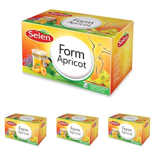 SELEN Form Aprikose, 20x2g Einzeln kuvertierte Teebeutel (Packung mit 4) von Selen