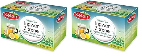 Selen Grüner Tee Ingwer-Zitrone 20 Teebeutel (Packung mit 2) von Selen