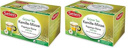 Selen Grüner Tee Kamille-Minze 20 Teebeutel (Packung mit 2) von Selen