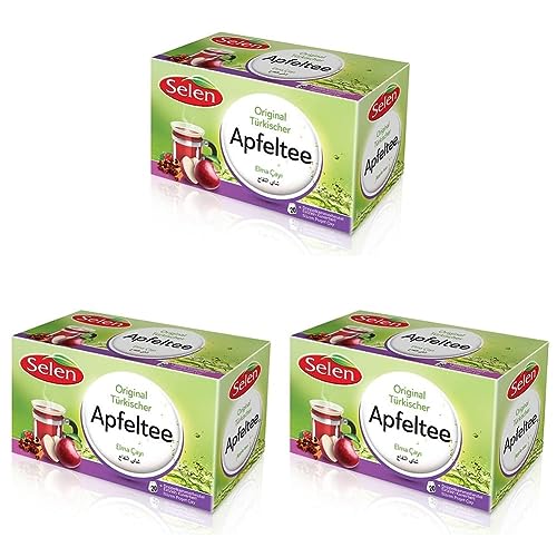 Selen Original Türkischer Apfeltee Früchtetee 20 Teebeutel (Packung mit 3) von Selen