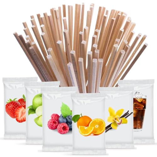 SEMAR | Zucker für Zuckerwatte 6 ZUCKERGESCHMACKE (6 Packungen/100 g) + 100 KOSTENLOSE Sticks (Erdbeere/Vanille/Orange/Cola oder Minze/Beeren/Grüner Apfel) von Semar