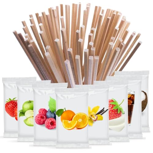 Zucker für Zuckerwatte - 8 GESCHMACKSRICHTUNGEN aromatisierter ZUCKER (200 g) 100 GRATIS Stäbchen | AROMEN (Apfel/Erdbeere/Erdbeere & Sahne/Waldfrüchte/Minze/Pistazie/Vanille/Kokosnuss) von Semar