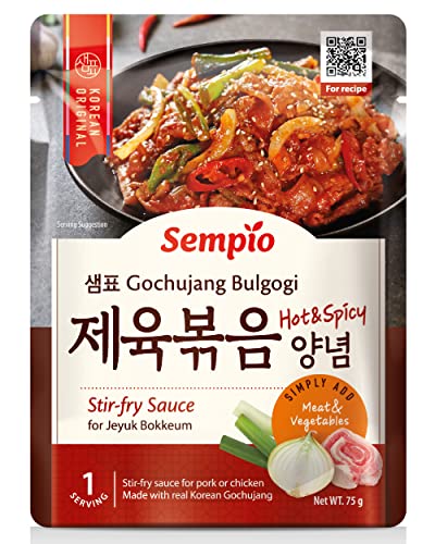 Sempio Gochujang Bulgogi Sauce (75g) - Authentische koreanische Küche zu Hause. Süße, herzhafte & würzige Marinade für Schweinefleischpfanne von Sempio