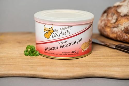 Braun Metzgerei Pfälzer Saumagen in der 2x400g Ringpull-Dose+Deckel von Senner-Alpkäse-Classic-Box