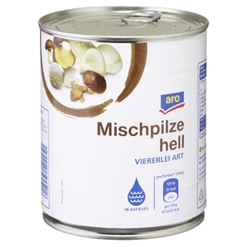 Mischpilze (Austernpilze, Butterpilz (Suillus luteus), Suillus granulatus, Dunkelstreifiger Scheidling),Hell -Top- 850 ml Dose ATG455g von Senner-Alpkäse-Classic-Box