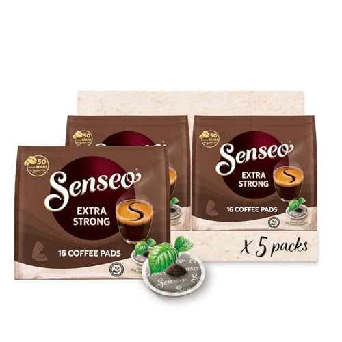 Senseo® Pads Extra Strong - Kaffee RA-zertifiziert - 5 Packungen x 16 Kaffeepads von Senseo