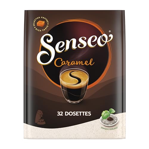 Senseo Kaffeepads Caramel, Karamellaroma, Kaffeepad für Pad Maschinen, Aromatischer Kaffee, 32 Pads von Senseo