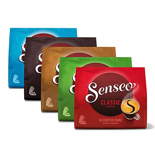 Senseo Kaffeepads Klassisch Set, neues Design, 5 verschiedene Sorten, 5 x 16 Pads von Senseo