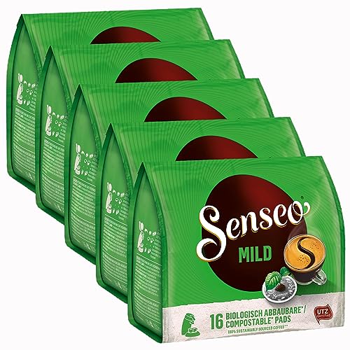 Senseo Kaffeepads Mild, Feiner und Samtweicher Geschmack, Kaffee, neues Design, 5er Pack, 5 x 16 Pads von Senseo