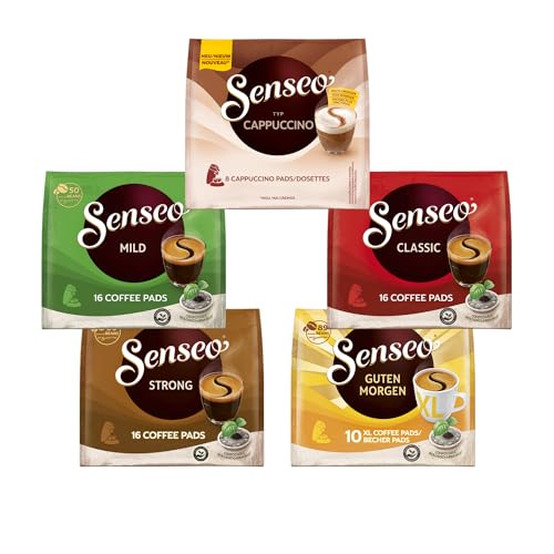 Senseo Pads, Probierbox mit 5 Sorten, 66 Kaffeepads, 5er Vielfaltspaket von Senseo