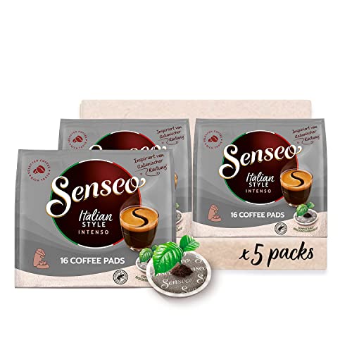 Senseo® Pads Typ Italian Style - Kaffee mit dunkler Röstung - RA zertifiziert - 5 Packungen x 16 Kaffeepads von Senseo