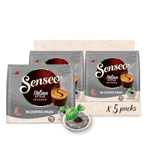 Senseo® Pads Typ Italian Style - Kaffee mit dunkler Röstung - RA zertifiziert - 5 Packungen x 16 Kaffeepads von Senseo