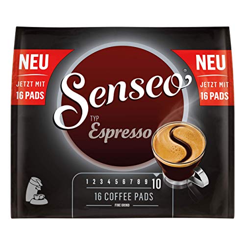 Senseo Typ Espresso, Kaffeepads, Aromatisch und Vollmundig, Röstkaffee, Kaffee, 16 Pads von Senseo