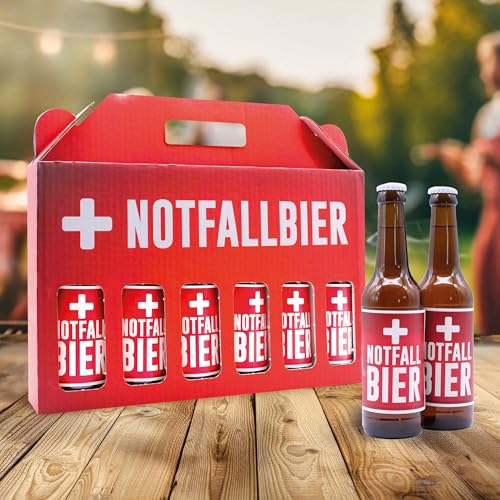 Männerhandtasche -Notfallbier- mit 6 x Pils 0,33 l, 4,8% vol., inkl. Mehrwegpfand von Senvianda