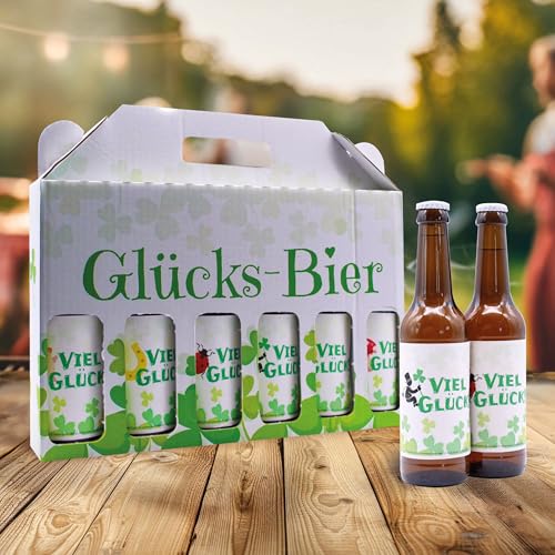 Männerhandtasche -Viel Glück - mit 6 x Pils 0,33 l, 4,8% vol., inkl. Mehrwegpfand von Senvianda