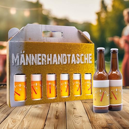 Männerhandtasche -Volltanken- mit 6 x Pils 0,33 l, 4,8% vol., inkl. Mehrwegpfand von Senvianda