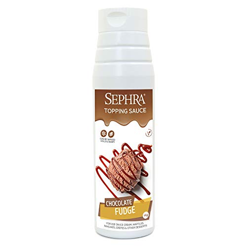 Sephra Schokoladen-Fudge-Sauce - 1 kg Schokoladen-Dessert-Topping Sauce, praktische Quetschflasche, halal, vegane Schokoladensauce für Eis, Kaffee, Waffeln, Pfannkuchen, Milchshakes, Kuchen, Dippen von Sephra