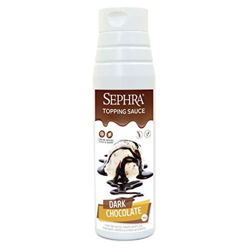 Sephra Dessert Topping Sauce 1 kg – praktische Quetschflasche – Sirup für Eis, Waffeln, Pfannkuchen, Crepes, Milchshakes, Smoothies, Frappes, oder Dipping (dunkle Schokolade) von Sephra