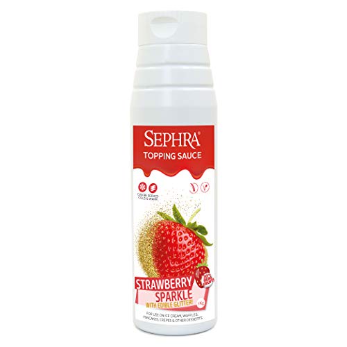 Sephra Strawberry Sparkle Dessert Topping Sauce – 1 kg – mit essbarem Glitzer von Sephra