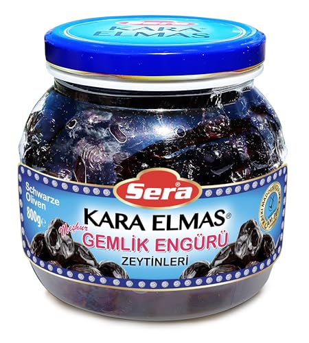 Sera Black Oliven Schwarz Diamond Gemlik Pet Glas 800 Gr von Sera