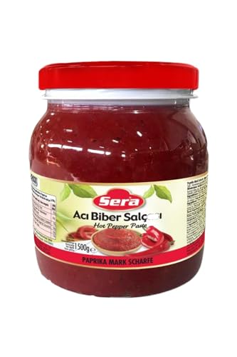 Sera Hot Pepper Paste 1500 gr - Paprikamark Scharf - Natürliches Geschmackserlebnis: Reine Chilipaste! - Dogal Acı Biber Salcasi - Nachhaltig Chili Paprika Paste von Sera