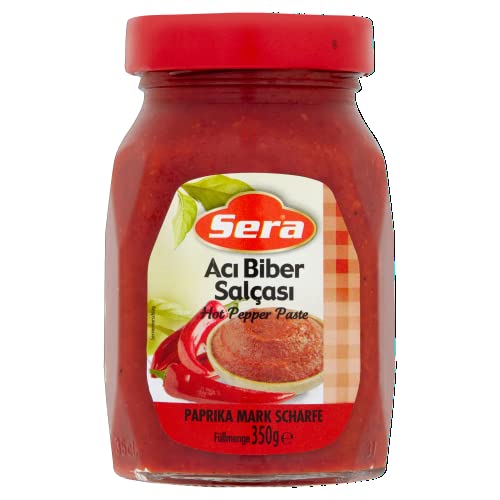 Sera Hot Pepper Paste 350 gr - Paprikamark Scharf - Natürliches Geschmackserlebnis: Reine Chilipaste! - Dogal Acı Biber Salcasi - Nachhaltig Chili Paprika Paste von Sera