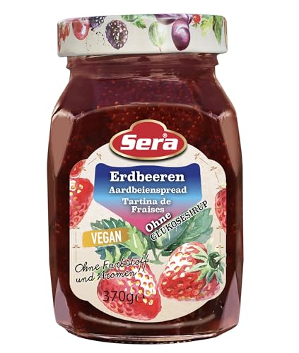 Sera Konfitüre Fruchtaufstriche | Extra-Frucht Alles Organisch | Gluten Frei | Für Vegetarier und Veganer geeignet | 45% Frucht Magic Garden Fruit (370 Gr, Erdbeer-Konfitüre) von Sera