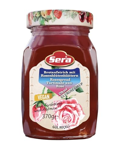 Sera Konfitüre Fruchtaufstriche | Extra-Frucht Alles Organisch | Gluten Frei | Für Vegetarier und Veganer geeignet | 45% Frucht Magic Garden Fruit (370 Gr, Rosen-konfitüre) von Sera