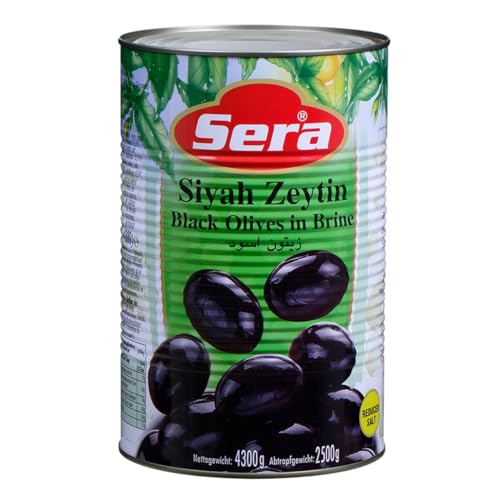 Sera Schwarze Oliven leicht gesalzen mit Stein 4250ml von Sera