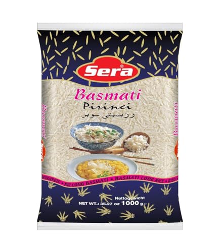 Sera Super Basmati Reis 1000 Gr - Reis für Pilaw - Persischer Reis - Langkornreis, Wirtschaftlich ve Geschmack, Rice, Pirinc von Sera