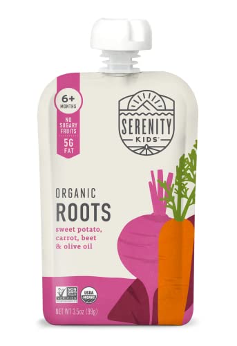 Serenity Kids Veggie Püree Babynahrungsbeutel, USDA Organic ohne zuckerhaltige Früchte oder Zuckerzusatz, allergenfrei, 100 ml, BPA-freie Verpackung, Babynahrungsbeutel von Serenity Kids