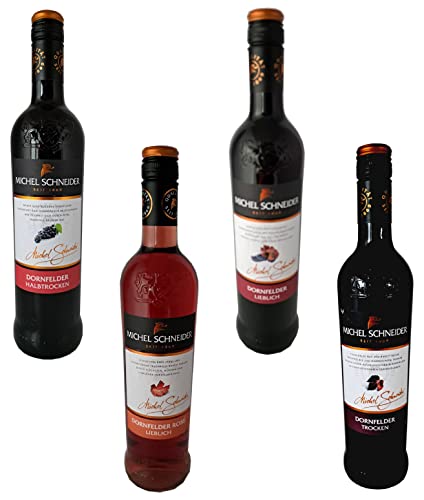 Michel Schneider Dornfelder Wein Mix Paket mit 11-12,5% Alkohol - 4 Stk von Seroflow